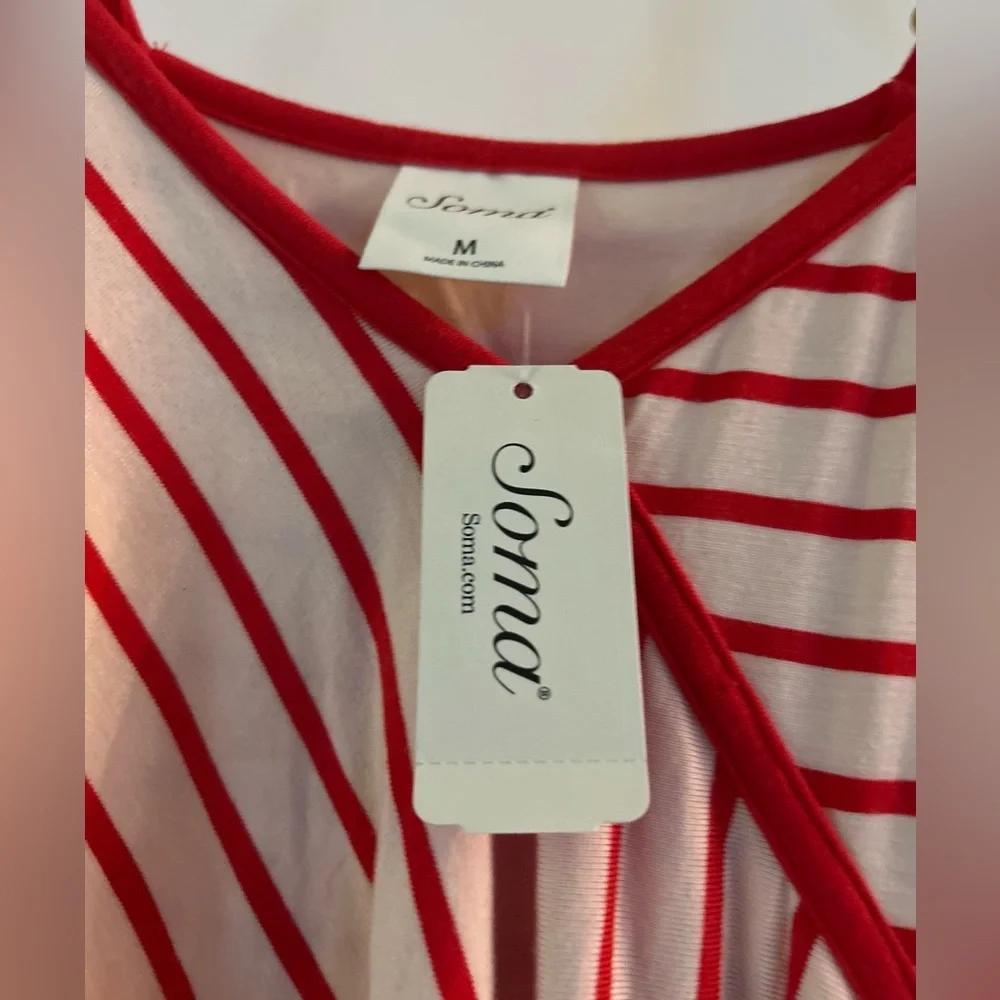 Women’s Medium Soma Striped Adjustable Strap Jersey Dress NWT - Picture 2 of 10